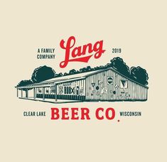 the logo for long's beer company, featuring an image of a building and trees