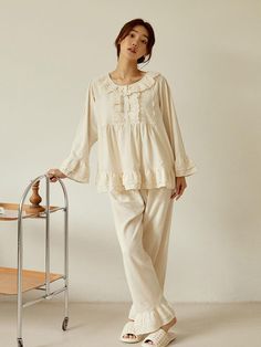 Composition : Outshell  :100% CottonColor : BeigeCountry of Origin : KOREA Sleepwear Sets, Lingerie Sleepwear, Cotton Tops, Pajamas, Composition, Rompers, Lingerie, Fashion Outfits, The Originals