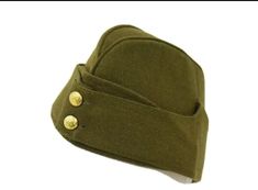 British Army Side Cap 1940's WW2 Forage Chip Hat Uniform Khaki Green Kings Crown Vintage Khaki Hats With Curved Brim, Vintage Khaki Cap, Vintage Khaki Hat With Short Brim, Vintage Khaki Brimmed Hat, Vintage Brimmed Khaki Hat, Vintage Military Visor Hat, Vintage Military Cap, Kings Crown, British Army