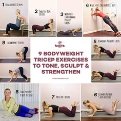 a series of photos showing how to do an exercise with the help of a trainer