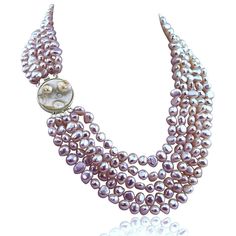 16-22 inch-7-8mm, 5 Row Baroque Freshwater Cultured Pearl Necklace Mother of Pearl metal clasp (Lavender) Designer Things, Jewelry Necklace Simple, Necklaces With Meaning, Pearl Strands Necklace, Woman Jewelry, Inspirational Jewelry, Costume Necklaces, Book Jewelry, Necklace For Girlfriend