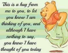 a winnie the pooh quote with an image of a teddy bear holding a bag