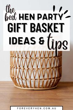 a basket with the words best men party gift basket ideas and tips