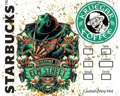 Sublimation Wallpaper, Galaxy Tattoo Sleeve, Zombie Coffee, Tumblers Ideas, Starbucks Design, Cup Sublimation, Sublimation Ideas Projects Inspiration, Movie Artwork, Galaxy Tattoo