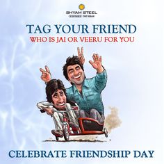 two men riding on top of a motorcycle with the caption tag your friend who is jaj or veeru for you celebrate friends day