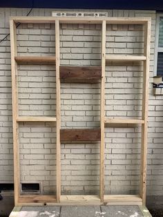 the shelves are made out of wood and ready to be built