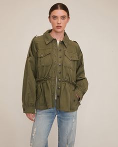 Marshall Washed Canvas Jacket | MARISSA WEBB | Jackets & Outerwear | MARISSA WEBB Cargo Jacket Outfit, Corset Mini Skirt, Womens Utility Jacket, Jacket Outfit Women, Marissa Webb, Canvas Jacket, Cargo Jacket, Hem Style, Fall 2023