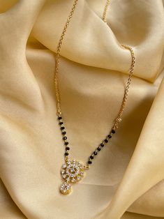 Diamond Mangalsutra, Gold Plated Mangalsutra, Bollywood Actress Mangalsutra, CZ Mangalsutra, Indian Jewelry, Gold Indian Mangalsutra - Etsy Nuptial Chain, Diy Rhinestone Earrings, Indian Mangalsutra, Indian Jewelry Gold, Black Beats, Rajputi Jewellery