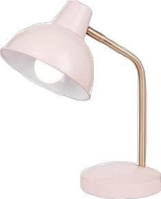 a pink desk lamp on a white background