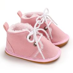 * Soft Feeling & Cozy Comfortable * Package Included: 1 Shoes * Upper Fabric & Material: Cloth * Best Sales Baby Unisex Lace Up Solid Snow Boots Wholesale Toddler Shoes,which is ideal to wear it in Autumn.Fashionable high quality organic and affordable clothes Baby Unisex Lace Up Solid Snow Boots Wholesale Toddler Shoes that will always catch the attention of people.Baby Unisex Lace Up Solid Snow Boots Wholesale Toddler Shoes are very comfortable to wear and the material is easy to clean. Heart Pink Non-slip Round Toe Booties, Pink Round Toe Booties For Winter, Cute Pink Booties With Rubber Sole, Cute Winter Booties For Playtime, Cute High-top Booties With Soft Sole, Baby Unisex, Velvet Shoes, Warm Boots, Baby Slippers