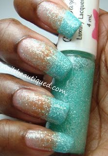 Glitter Daze, Calming Waterfalls Finger Tips, Cool Nail Designs, Green Colors, Color Design