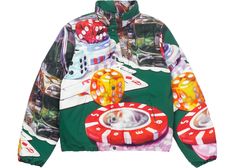 Check out the Supreme Casino Down Jacket Green available on StockX Vintage Jacket Outfit, Vintage Supreme, Racer Jacket, Stylish Mens Outfits, The Supreme, Fashion Fits, Mens Streetwear, Adidas Yeezy, Vintage Jacket