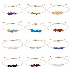 PRICES MAY VARY. Package Includes: This set includes 12pcs cord bracelets in 12 different chip crystals, you have plenty of options to choose from. The rope bracelet measure approximately 3.19 inner diameter. Crafted with healing crystal chips, these bracelets are designed to enhance your energy and promote overall well-being. Well Made: Handmade natural gemstones bracelet is made of nylon string with natural gemstones, carefully handcrafted to create a unique and beautiful piece of jewelry. The Adjustable Friendship Bracelets, Bracelets Adjustable, Crystal Chips, Adjustable Knot, Thread Bracelets, Hippie Bracelets, Cord Bracelets, Plastic Beads, Gemstone Bracelets