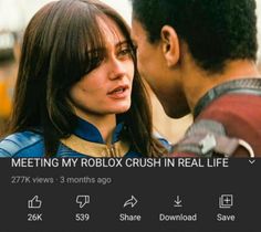 a man and woman kissing each other in front of a computer screen with the caption meeting my robbox crush in real life