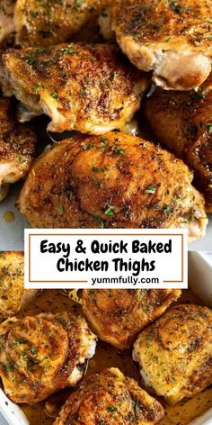 easy and quick baked chicken thighs in a casserole dish