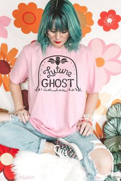 This FUTURE GHOST shirt features a cute gravestone and ghost design! A shirt for those with dark and humorous style, designed for YOU by me, Kathy! ♥ TEE STATS: ♥ Bella Canvas 3001 ♥ 100% Sweatshop-Free ♥ 100% Eco-positive production ♥ Unisex sizing ♥ Shoulder taping ♥ Printed and shipped in the USA ♥ Dyed + Cut in Los Angeles. CA, USA facility ♥ Sewn at CA, USA or Central America facilities ♥ Learn more about Bella Canvas practices at: bellacanvas.com/eco_friendly ♥ Heather Dk Grey color: 52% A Cloud Shirt, Future Ghost, Ghost Funny, Goth Shirt, Ghost Design, Girl Rainbow, Ghost Shirt, Central America, Heather Black