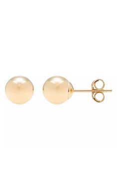 Bring elegant shine to any look with these polished 14-karat yellow gold ball stud earrings. Post back 14k gold Imported Classic Formal Earrings With Round Beads, 14k Yellow Gold Earrings With Round Beads, 14k Yellow Gold Round Bead Earrings, Classic Gold Earrings With Round Beads, Ball Stud Earrings, Keep Jewelry, Nordstrom Rack, Fashion Shoes, Jewelry Earrings