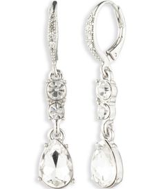 From Givenchy&#x2C; these earrings feature: Drop earringsSilver tone hardwareLever back closureApprox. 1.55" length Imported. Bare Beauty, Jet Setter, Quilted Coverlet, Crystal Drop Earrings, Tech Gifts, Luxe Gifts, Crystal Drop, Silver Drop Earrings, Cover Photo