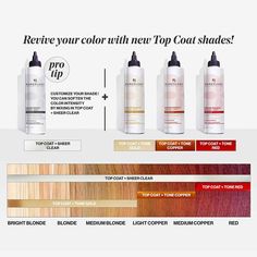 A high-gloss gold top coat that restores color vibrancy in sunny and strawberry blondes for up to 6 washes. | Pureology Top Coat Gold Glaze Toner for Dull, Very Dry Hair, Size 200 ml Very Dry Hair, Copper Red Hair, Clear Hair, Hair Gloss, Red Glaze, Soften Hair, Bright Blonde, Light Copper, Copper Red