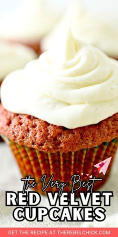 These Best Red Velvet Cupcakes are the best easy desserts recipe and perfect for Valentine Treats! Make this easy cupcakes recipe and WOW everyone with this easy baking recipes idea! If you love chocolate cake, save this sweet snacks recipe to your mini desserts recipes boards and follow me for more easy Valentine's Day Recipes!