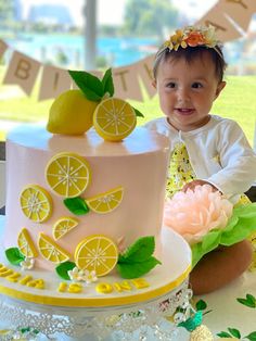 Lemon Birthday Backdrop, Lemon First Birthday Outfit, First Birthday Party Lunch Ideas, Lemon Bday Party, Lemon Themed Smash Cake, Lemon 2nd Birthday Theme, 1st Birthday Lemon Theme Cake, Lemon Birthday Theme Summer Parties, Lemon Themed First Birthday Cake