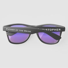 Wedding Party Plastic Glasses Sunglasses with Name - tap/click to personalize and buy #cool #gifts #for #wedding #party, Purple Mirrored Sunglasses, Wedding Sunglasses, Best Man Wedding, Personalized Sunglasses, Gifts For Wedding, Man Wedding, Black And White Wedding Invitations, Purple Mirror, Plastic Glasses