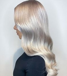 Mother of Pearl Hair Color Formulas | Wella Professionals White Gold Hair Color, Pearl Blonde Vs Platinum, Pearl White Hair Colour, Pearl Colored Hair, Mother Of Pearl Hair Color, Iridescent Blonde Hair, Pearl Blonde Formula, Light Pearl Blonde Hair, Pearl Ash Blonde Hair