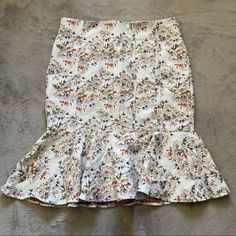 New York & Company Eva Mendes Off White Tan Floral Embroidered Fitted Flare Ruffle Skirt New With Tags 38” Waist 27.5” Length Open To Offers! Fitted Floral Embroidered Skirt, Fitted Midi Skirt With Floral Embroidery, White Fitted Skirt With Floral Embroidery, Floral Embroidered Fitted Mini Skirt, Fitted White Skirt With Floral Embroidery, Fitted Floral Embroidered Midi Skirt, Fitted Skirt With Floral Embroidery, Fitted Floral Embroidery Skirt, Fitted Floral Print Skirt