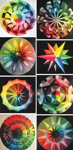 four different images of the same color wheel