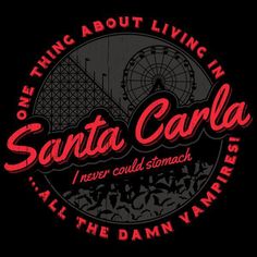 the logo for santa carola, an amusement park in san francisco california on black