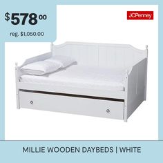 a white daybed with storage underneath it for $ 59 98 or reg $ 50 00