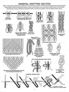 an instruction manual for knoting and knitting, with instructions on how to do it