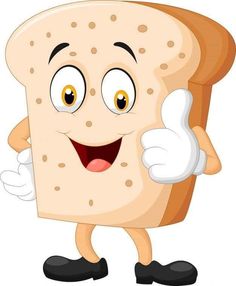 a cartoon bread character giving a thumbs up