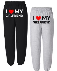 Personalized Custom Print YOUR OWN TEXT Gildan Heavy Blend Adult Sweatpants G18200 Put any text you want onto a Sweatpants with the text color of your choice. Please make sure to look through all the photos for the options we have available. Make sure to include your custom options in the Add your personalization section before adding the item to your cart. 8.0 oz., 50% cotton/50% polyester pre-shrunk fleece knit Air Jet® yarn for a softer feel and reduced pilling Covered elastic waistband with I Love My Boyfriend Sweatpants, I Love My Girlfriend Outfit, Boyfriend Sweatpants, Love My Girlfriend, I Love My Boyfriend, I Love My Girlfriend, Fire Fits, Love My Boyfriend, I Love My Wife