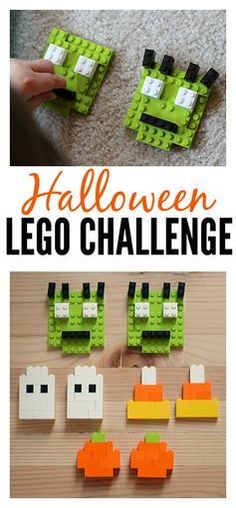 halloween lego challenge for kids to make their own pumpkins