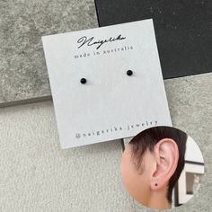 🖤FREE DOMESTIC SHIPPING when you buy 3 earrings🖤💌 My name is Erika, I'm a half Japanese, many of my product's designs are inspired by my experience in TOKYO, Japan. Please read below ★Minimalist Studs All black about 2mm (We sell 4 & 6mm at other page as well.) ★4mm https://naigerika.etsy.com/listing/1714990403 ★6mm https://naigerika.etsy.com/listing/1575412648 There will be a slightly difference due to handmade/made to order (I'm wearing the same size in the photo) I can't take any responsib Modern Black Hypoallergenic Piercings, Modern Black Piercings For Gift, Modern Black Piercings As Gift, Classic Hypoallergenic Nose Studs Gift, Minimalist Black Hypoallergenic Piercings, Black Hypoallergenic Minimalist Piercings, Minimalist Black Round Cartilage Earrings, Minimalist Black Internally Threaded Cartilage Earrings, Minimalist Black Pierced Jewelry