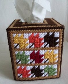 a tissue dispenser made out of woven material