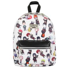 This is an Naruto mini backpack!! Naruto is one of the greatest Anime and Manga sagas ever to exist! With incredible characters and villains, the world of ninjas, clans, and their Hikages are shown in incredible depth! This Naruto Shippuden backpack has tons of characters like Naruto, Sasuke, Gaara, Sakura, Itachi Uchiha, Pain, Shikamaru, Kakashi, and so many more! It has a great faux leather look with a Naruto Shippuuden metal plate! It comes with one front zipper pocket, and the main zipper po Themed Cosplay Backpack, Character Print Backpack, Character Print Standard Backpack, Black Character Backpack For Everyday Use, Anime Print Bags For Cosplay, Character Style Backpack With Character Print, Sakura Itachi, Backpack Tote, Naruto Sasuke