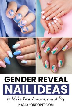 Nail Ideas Aesthetic! here you will find unique and fun gender reveal nail ideas. baby shower nail ideas gender reveal | simple gender reveal nail ideas | gender reveal party nail ideas | gender reveal nail design ideas | easy gender reveal nail ideas | cute gender reveal nail ideas | simple nail ideas for gender reveal | gender reveal nail ideas boy or girl #GenderReveal #Nails Baby Shower Nail Ideas, Party Nail Ideas, Gender Reveal Nails Ideas, Gender Reveal Simple, Ideas For Gender Reveal, Nail Ideas Aesthetic, Cute Gender Reveal