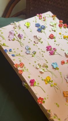 an open book with colorful flowers on it