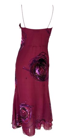 S/S 2001 Christian Dior by John Galliano Dyed Velvet Abstract Maroon Flare Dress For Sale at 1stDibs Fitted Burgundy Silk Dress, Dior Midi Dress, Goth Wardrobe, Dior By John Galliano, Magenta Dress, Dior Dress, Christian Dior Haute Couture, Designer Midi Dresses, John Galliano