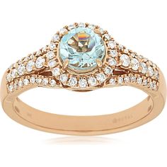 Royal 14K Rose Gold Aquamarine & Diamond Ring - Timeless Elegance in Every Detail Luxury Rose Gold Topaz Ring With Center Stone, Elegant Rose Gold Topaz Ring With Accent Stones, Rose Gold Brilliant Cut Topaz Ring, Luxury Topaz Ring With Halo Design, Elegant Rose Gold Sapphire Halo Ring, Luxury Rose Gold Sapphire Ring With Center Stone, Elegant 14k Rose Gold Sapphire Ring, Luxury Formal Topaz Halo Ring, Elegant Topaz Halo Ring For Anniversary