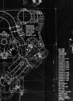 a black and white drawing of a motorcycle engine with parts labeled in the diagram below