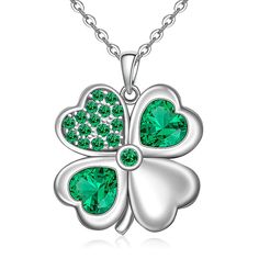 PRICES MAY VARY. [Luck Of The Irish] The Celts considered four leaf clovers to have magical powers of protection, able to ward off evil and bad luck, beside, green color also represents vitality. Get the lucky clover necklace for the one you love and may the luck of the Irish be there with wearer. [Friends As Four Clover] A best friend is like a four leaf clover, hard to find and lucky to have. If you are looking for some best of luck wishes to share with friends, the 4 leaf clover necklace woul 4 Leaf Clover Necklace, Shamrock Jewelry, Good Luck Wishes, Heart Leaf, Magical Powers, Clover Jewelry, Clover Design, St Patrick's Day Outfit, Green Clover