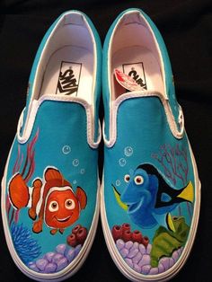 Custom Painted Disney Finding Nemo Vans Converse Custom | Etsy