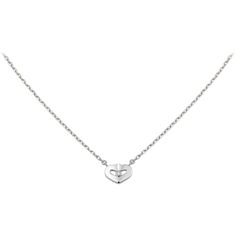 Cartier Hallmarked Necklace For Anniversary, Luxury White Gold Heart Cut Diamond Necklace, Classic Cartier Diamond Necklace For Formal Occasions, Classic Cartier Necklace For Formal Occasions, Luxury Cartier Necklace, Luxury Hallmarked Cartier Necklace, Cartier Classic Formal Necklace, Classic Cartier Necklace With Brilliant Cut, Luxury Platinum Necklaces As A Gift