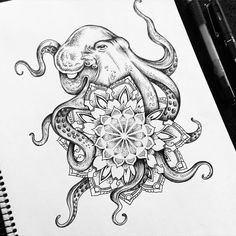 The Words, Tattoo Design, Octopus, Flower Tattoo, Tattoos, Design