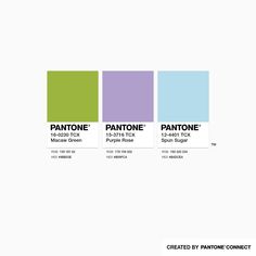 the pantone color scheme is shown in three different colors