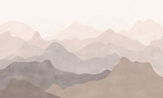 the mountains are covered in gray and beige colors, as if they were painted with acrylic paint