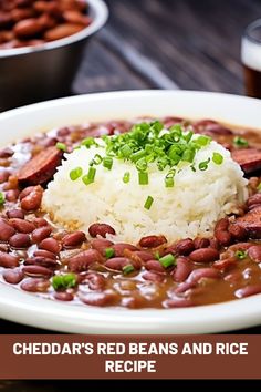 a white plate topped with beans and rice